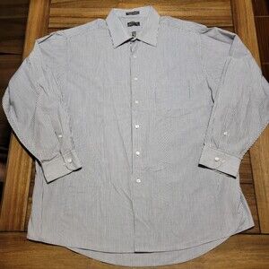 Arrow Full Button LS White w/ Black Stripes - Size XXL